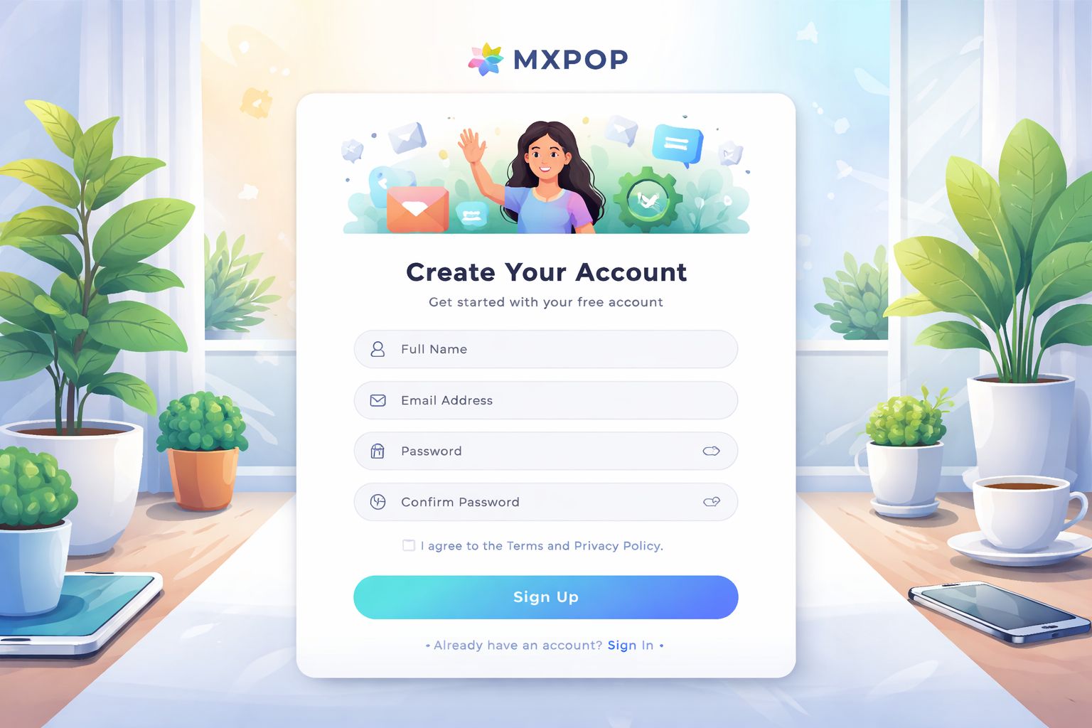 Configuración de cuenta de nuevo usuario MXPOP y creación segura de perfil
