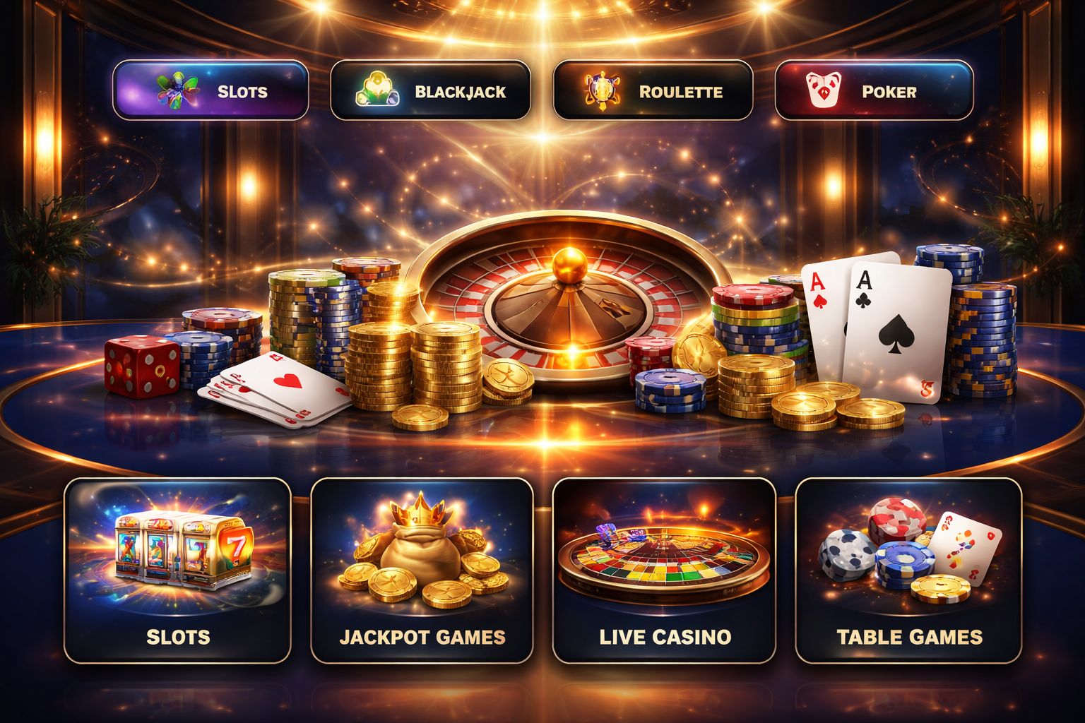 Vista de la plataforma de juego MXPOP Casino con categorías organizadas